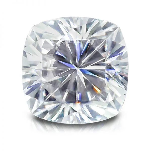 White Cushion Shape Moissanite