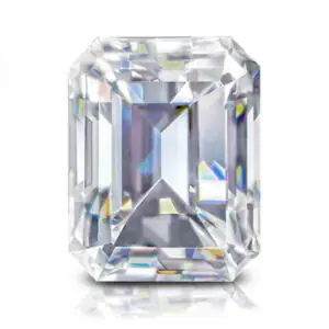 White Emerald Shape Moissanite