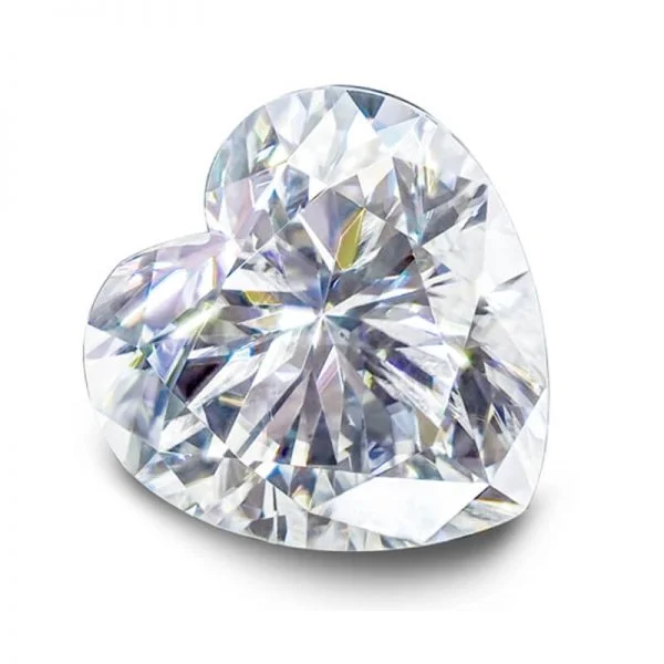 White Heart Shape Moissanite