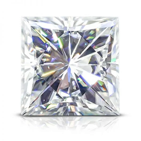 White Square Shape Moissanite