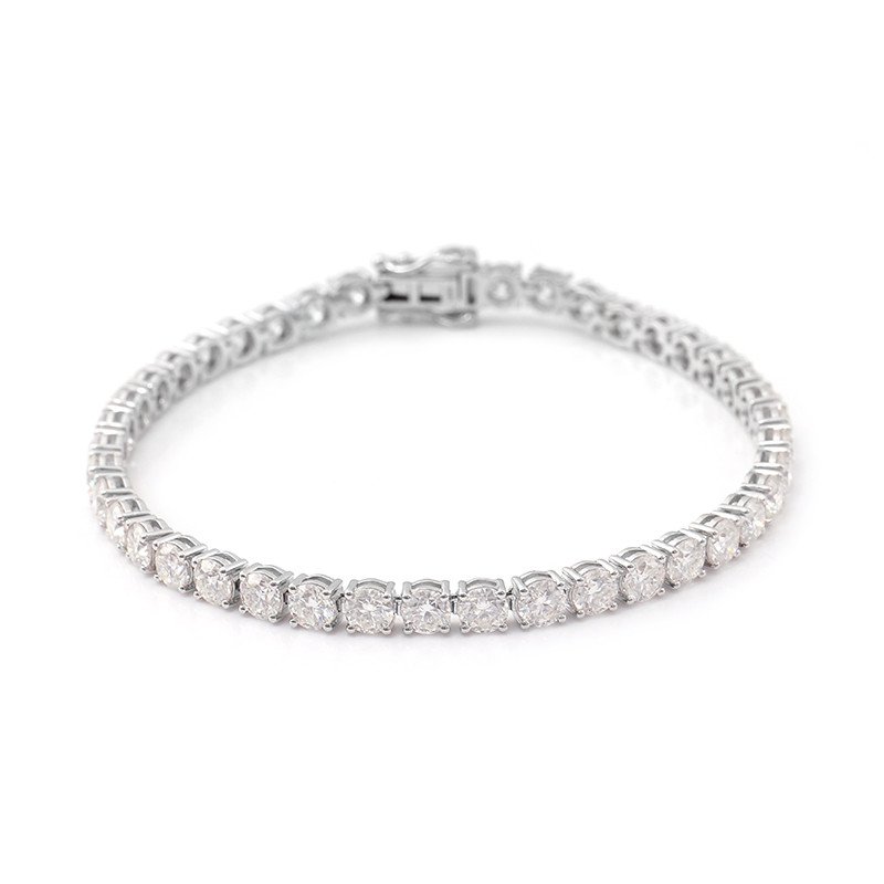 SB000005 Silver Moissanite Tennis Bracelet - AuGain Gem