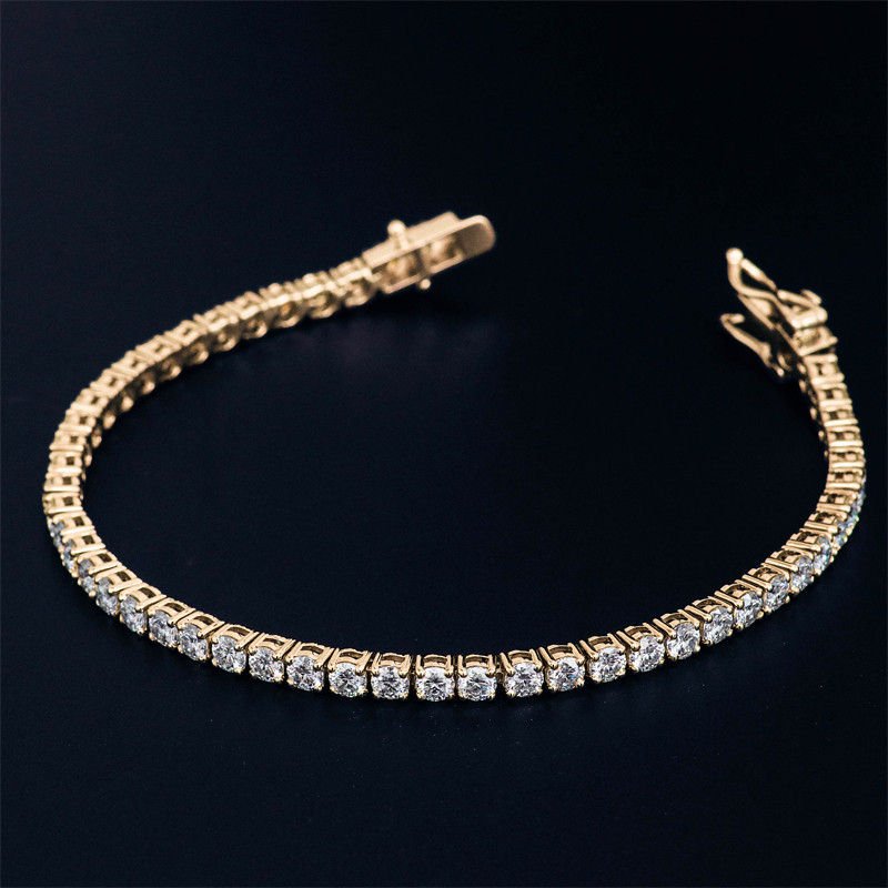 SB000015 Silver Moissanite Tennis Bracelet - AuGain Gem